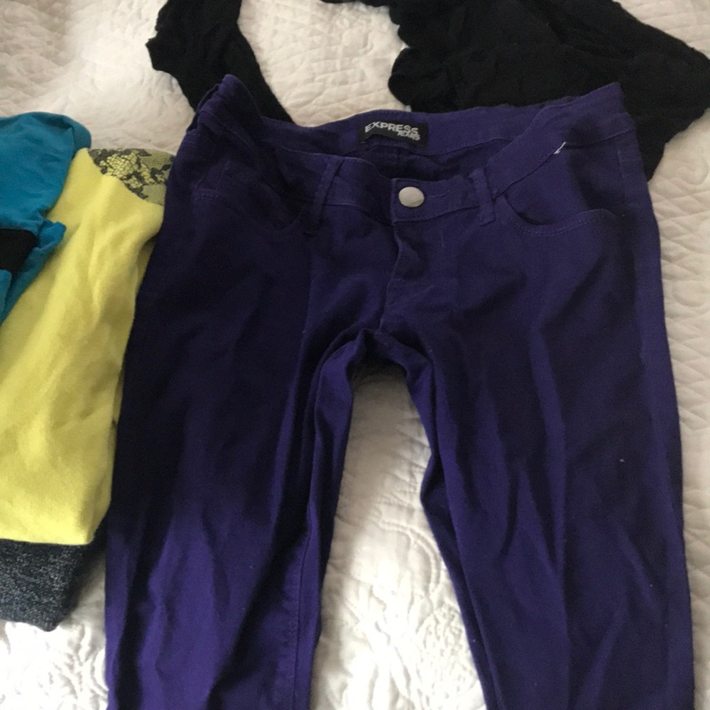 Gorgeous worn only once purple express skinny jean